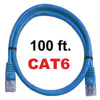 72-111-100-BU Calrad Ethernet Patch Cable, CAT-6 RJ45 Snagless Blue, 100 Ft. Long | Calrad Electronics