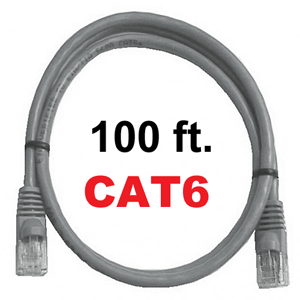 72-111-100-GY Calrad Ethernet Patch Cable, CAT-6 RJ45 Snagless Gray, 100 Ft. Long | Calrad Electronics