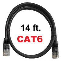 72-111-14-BK Calrad Ethernet Patch Cable, CAT-6 RJ45 Snagless Black, 14 Ft. Long | Calrad Electronics
