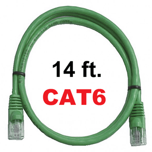 72-111-14-GN Calrad Ethernet Patch Cable, CAT-6 RJ45 Snagless Green, 14 Ft. Long | Calrad Electronics