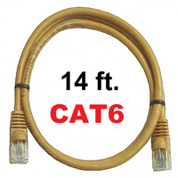 72-111-14-YL Calrad Ethernet Patch Cable, CAT-6 RJ45 Snagless Yellow, 14 Ft. Long | Calrad Electronics