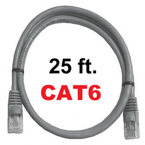 72-111-25-GY Calrad Ethernet Patch Cable, CAT-6 RJ45 Snagless Gray, 25 Ft. Long | Calrad Electronics