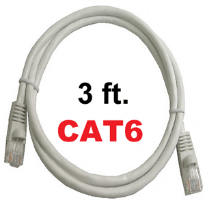 72-111-3-WH Calrad Ethernet Patch Cable, CAT-6 RJ45 Snagless White, 3 Ft. Long | Calrad Electronics