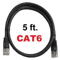 72-111-5-BK Calrad Ethernet Patch Cable, CAT-6 RJ45 Snagless Black, 5 Ft. Long | Calrad Electronics