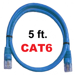 72-111-5-BU Calrad Ethernet Patch Cable, CAT-6 RJ45 Snagless Blue, 5 Ft. Long | Calrad Electronics