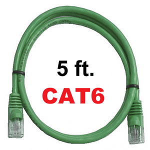 72-111-5-GN Calrad Ethernet Patch Cable, CAT-6 RJ45 Snagless Green, 5 Ft. Long | Calrad Electronics