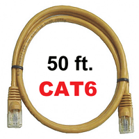 72-111-50-YL Calrad Ethernet Patch Cable, CAT-6 RJ45 Snagless Yellow, 50 Ft. Long | Calrad Electronics