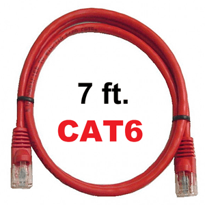 72-111-7-RD Calrad Ethernet Patch Cable, CAT-6 RJ45 Snagless Red, 7 Ft. Long | Calrad Electronics