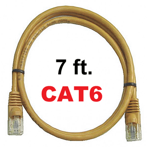 72-111-7-YL Calrad Ethernet Patch Cable, CAT-6 RJ45 Snagless Yellow, 7 Ft. Long | Calrad Electronics