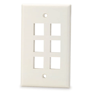 72-230-6-IV Calrad Electronics l Keystone Wall Plate, 6 Port, Ivory