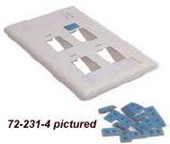 Calrad Electronics 72-231-3 Angled Cavity White Keystone Wall Plate - 3 port