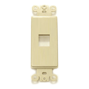 72-233-1-IV Calrad Electronics Designer Style Keystone Wall Plate Insert, 1 Port, Ivory