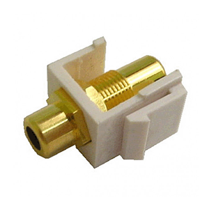 72-300G-GN Calrad Electronics RCA Video Feed-Thru Keystone Wall plate Insert Gold Plated Connector, Green