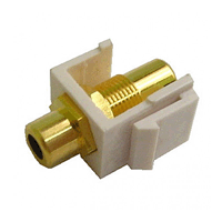 72-300G-WH Calrad Electronics RCA Video Feed-Thru Keystone Wall plate Insert Gold Plated Connector, White