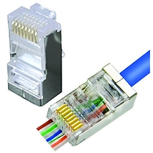 72-491SH-10 Calrad Electronics Shielded Pass Through RJ45 Cat6 Connectors 10/pk