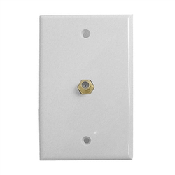 Calrad Electronics 75-493-W White TV Wall Plate w/ Gold "F" Connector