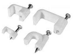 Calrad Electronics 75-651-W-25 Extra Small Cable Clip for Flat Wire - <b>White</b> - 25/pkg