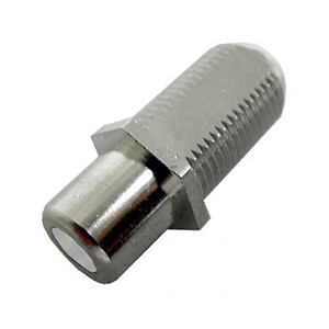 75-635A Calrad Electronics "F" Female to RCA Female Feed-Thru Hex Style with White Insert Audio Video Adapter