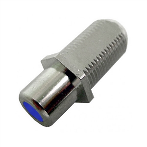 75-635A-BU Calrad Electronics "F" Female to RCA Female Feed-Thru Hex Style with Blue Insert Audio Video Adapter