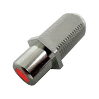 75-635A-RD Calrad Electronics "F" Female to RCA Female Feed-Thru Hex Style with Red Insert Audio Video Adapter