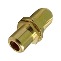 75-635AG-BK Calrad Electronics "F" Female to RCA Female Feed-Thru Hex Style with Black Insert Audio Video Adapter, Gold Plated