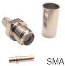 Calrad Electronics 75-764 Female SMA 3 piece crimp connector for RG58A.