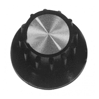 Calrad Electronics 85-572 Black Bakelite Knob w/ Aluminum Insert and Fluted Grip 1" Dia.