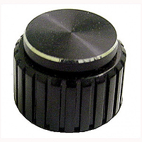 Calrad Electronics 85-578 Black Knob w/ Serrated Grip and Chrome Edge 3/4" Dia.