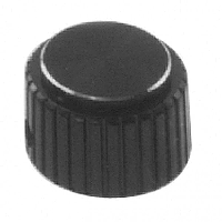 Calrad Electronics 85-579 Black Knob w/ Serrated Grip and Chrome Edge 1" Dia.