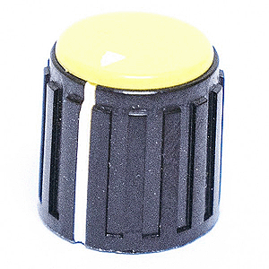 Calrad Electronics 85-592 Black Base/Yellow Cap Knob 9/16" Dia.