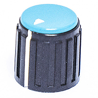 Calrad Electronics 85-594 Black Base/Blue Cap Knob 9/16" Dia.