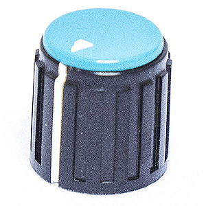 Calrad Electronics 85-594 Black Base/Blue Cap Knob 9/16" Dia.