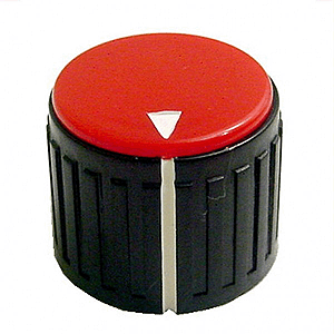 Calrad Electronics 85-595 Black Base/Red Cap Knob 3/4" Dia
