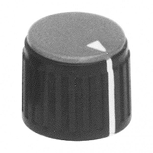 Calrad Electronics 85-596 Black Base/Grey Cap Knob 3/4" Dia