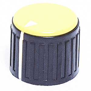 Calrad Electronics 85-597 Black Base/Yellow Cap Knob 3/4" Dia