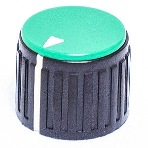 Calrad Electronics 85-598 Black Base/Green Cap Knob 3/4" Dia.