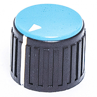 Calrad Electronics 85-599 Black Base/Blue Cap Knob 3/4" Dia.