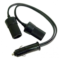 Calrad Electronics 90-602 Car Plug Adapter - One Cigarette Lighter Plug to Two Cigarette Lighter Jacks