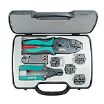 500-001 Eclipse Tools Coax Crimping Tool Kit with Crimp Frame, 5 Dies, Rotary Stripper