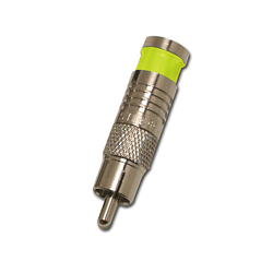 705-004-YL-20 Eclipse Tools Compression RCA Connectors for RG-6, Yellow Band, 20 pk