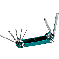 800-124 Eclipse Tools Folding Hex Key Set - Metric, 7 Piece