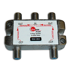 902-364 Eclipse Tools 4 Way Satellite TV Splitter 2-2300 MHz