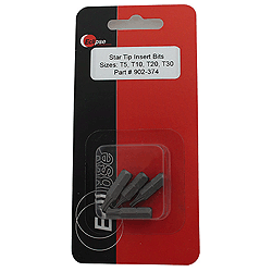 902-374 Eclipse Tools 4 Pc Star Tip 1" Insert Bit Set-Sizes: T5,T10,T20,T30