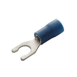 902-430-10 Eclipse Tools Locking Spade Terminal, 16-14AWG, #6 Stud Size, Blue, Insulated PVC, Brazed Seam, 10 Pack