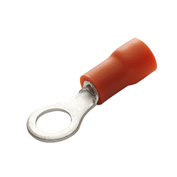 902-438-10 Eclipse Tools Ring Terminal, 22-16AWG, #8 Stud Size, Red, Insulated PVC, Brazed Seam, 10 pack