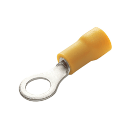 902-447-10 Eclipse Tools Ring Terminal, 12-10AWG, 1/4" Stud Size, Yellow, Insulated PVC, Brazed Seam, 10 pack