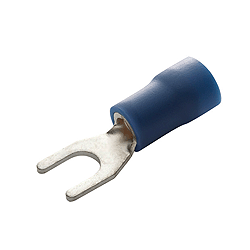 902-455-10 Eclipse Tools Spade Terminal, 16-14AWG, 1/4" Stud Size, Blue, Insulated PVC, Brazed Seam, 10PK