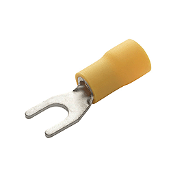 902-456-10 Eclipse Tools Spade Terminal, 12-10AWG, #8 Stud Size, Yellow, Insulated PVC, Brazed Seam, 10PK