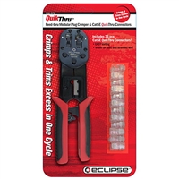 902-573 Eclipse Tools QuikThru Professional Crimp Tool Bundle includes 25 CAT5e Connectors