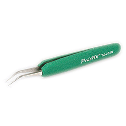 TZ-204N Eclipse Tools Tweezer, ESD-Safe, Soft-Grip, Fine Tip Curved